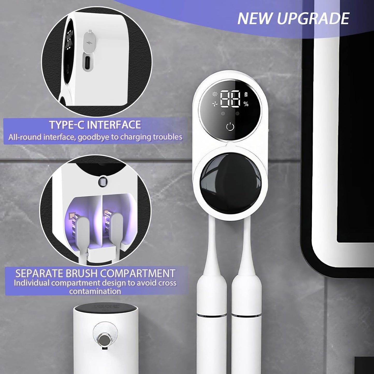 Smart Wall-Mounted Toothbrush Sterilizer
