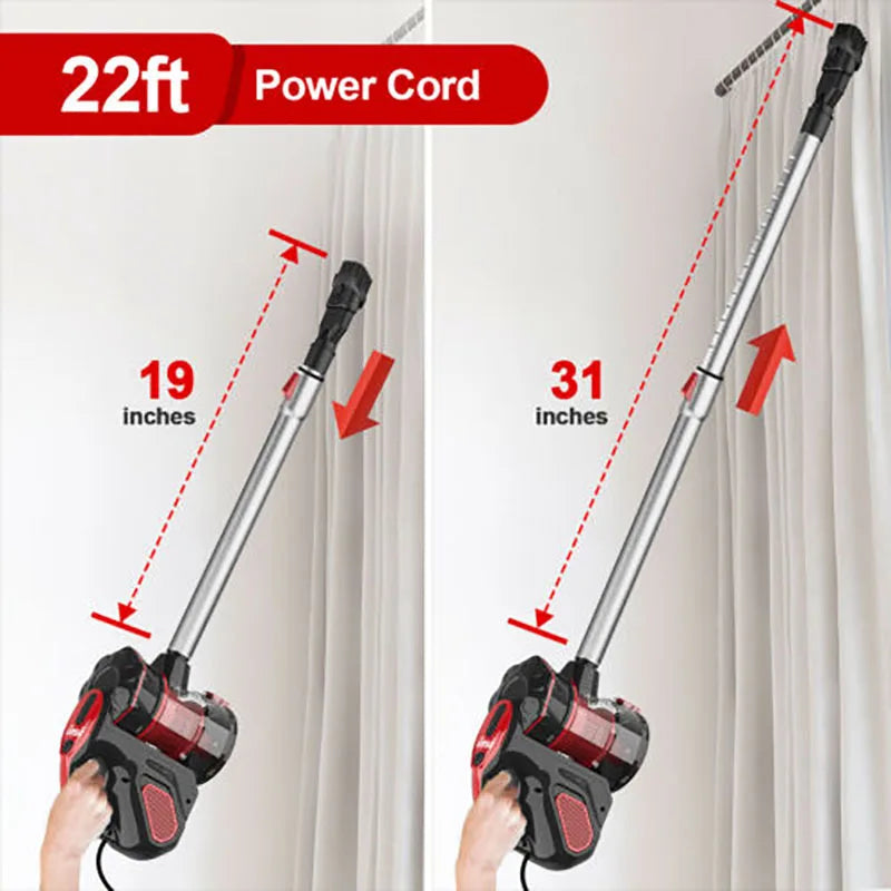 INSE I5 Corded Stick Vacuum β 18KPa Suction, 600W for Hard Floors & Pet Hair
