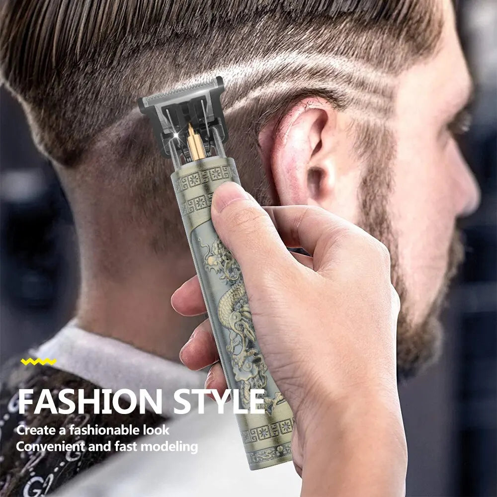 Vintage T9 Hair Clipper β Rechargeable Dragon Buddha Trimmer