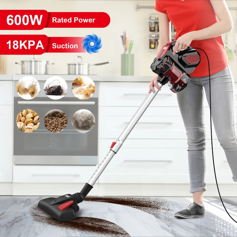 INSE I5 Corded Stick Vacuum β 18KPa Suction, 600W for Hard Floors & Pet Hair