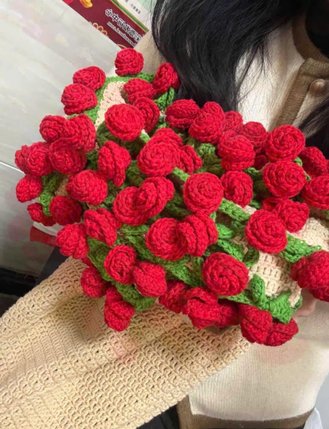 Crochet Rose Bouquet Blanket