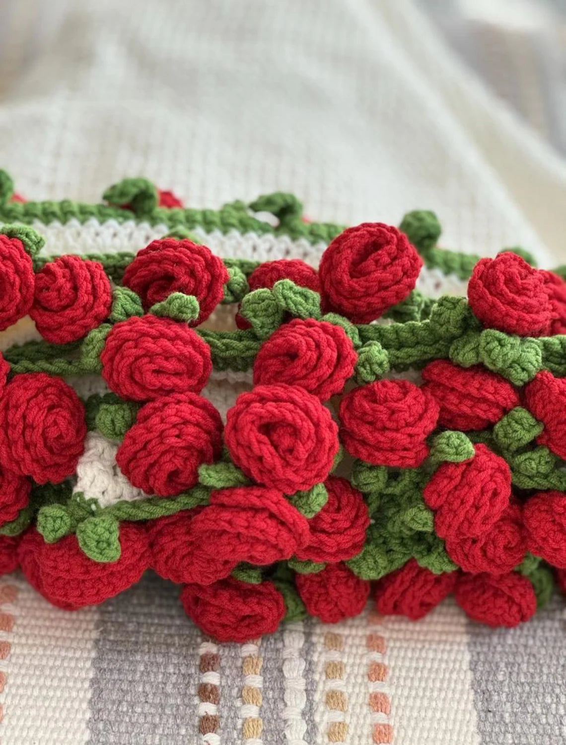 Crochet Rose Bouquet Blanket