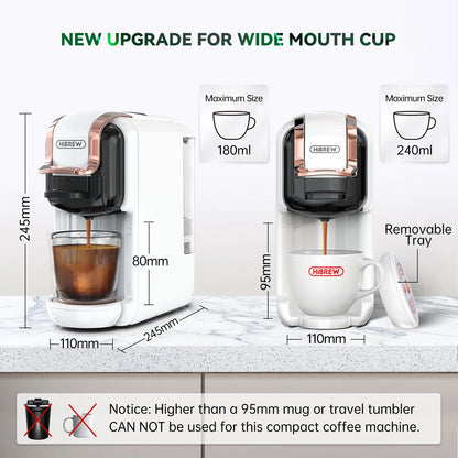 HiBREW 5-in-1 Capsule Coffee Machine – 20 Bar Pressure, Hot & Cold Brew