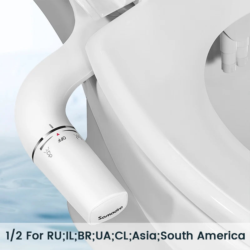 SAMODRA Ultra-Slim Bidet Attachment – Dual Nozzle, Non-Electric
