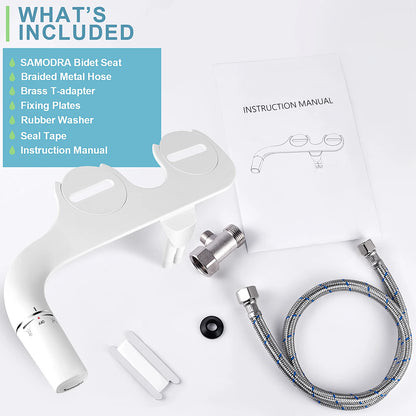 SAMODRA Ultra-Slim Bidet Attachment – Dual Nozzle, Non-Electric