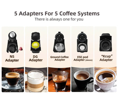 HiBREW 5-in-1 Capsule Coffee Machine – 20 Bar Pressure, Hot & Cold Brew