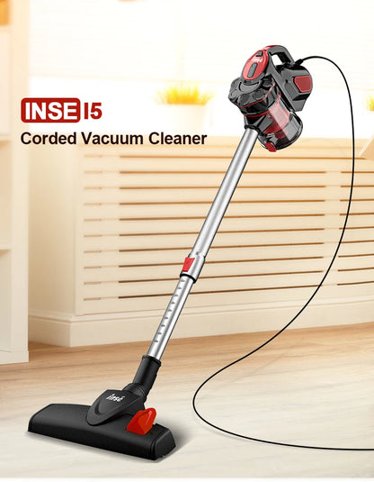 INSE I5 Corded Stick Vacuum – 18KPa Suction, 600W for Hard Floors & Pet Hair