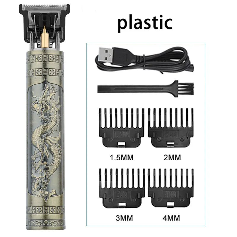 Vintage T9 Hair Clipper – Rechargeable Dragon Buddha Trimmer