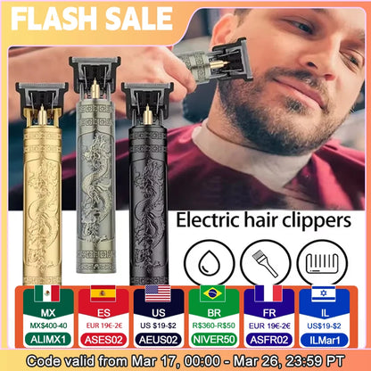 Vintage T9 Hair Clipper – Rechargeable Dragon Buddha Trimmer