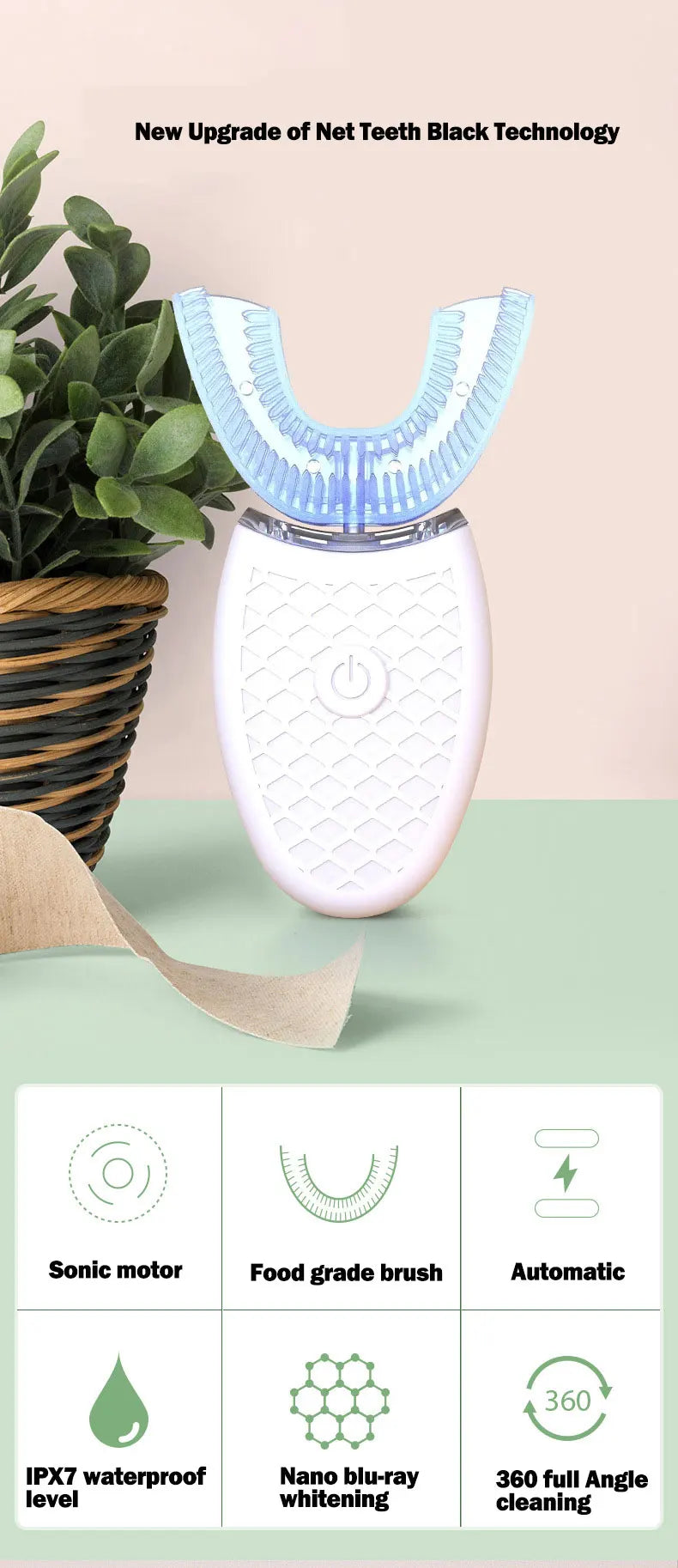 U-Shaped 360° Automatic Toothbrush