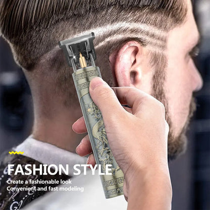 Vintage T9 Hair Clipper – Rechargeable Dragon Buddha Trimmer