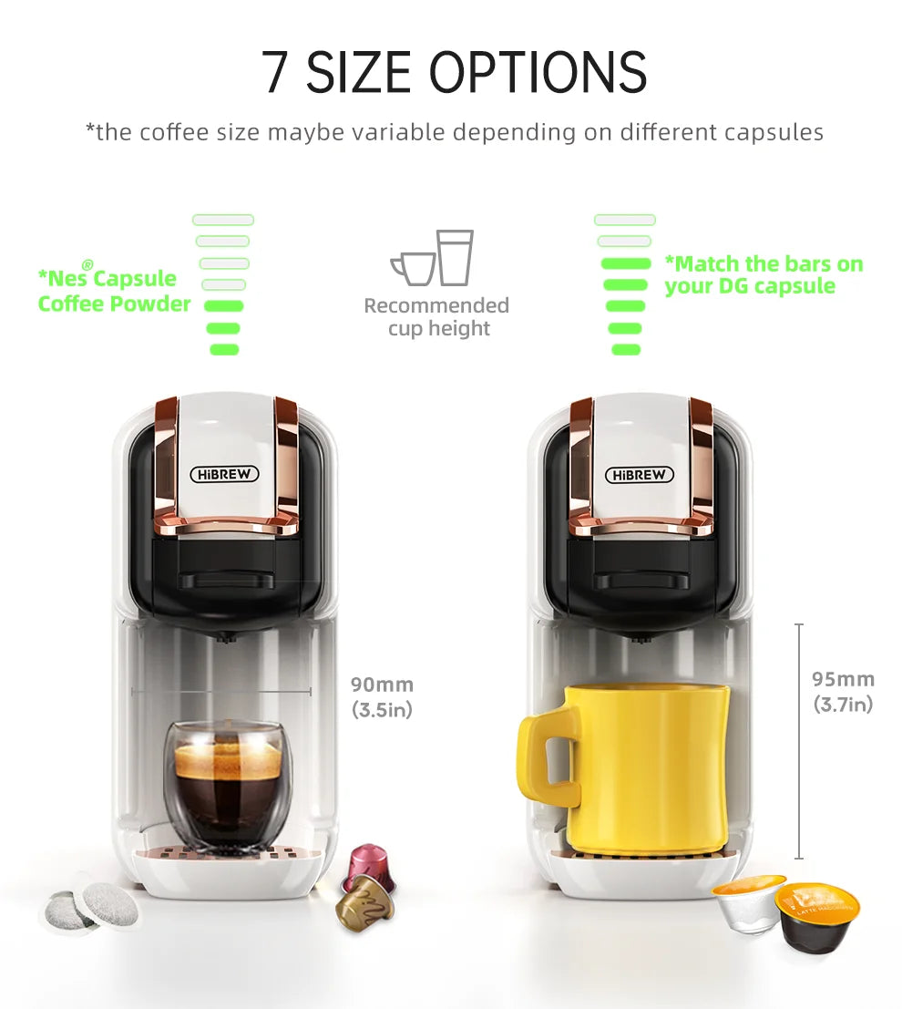 HiBREW 5-in-1 Capsule Coffee Machine – 20 Bar Pressure, Hot & Cold Brew