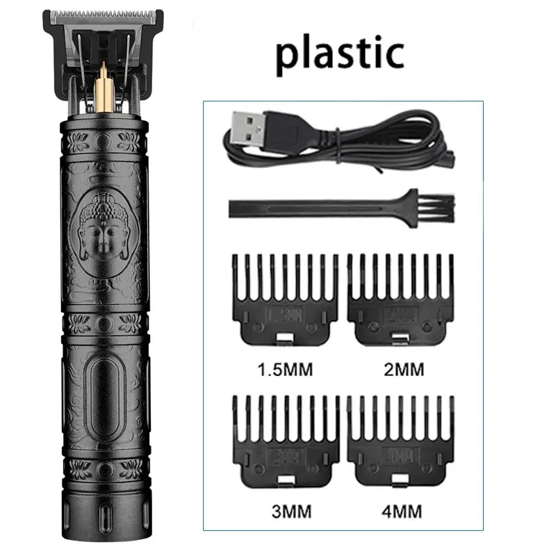 Vintage T9 Hair Clipper – Rechargeable Dragon Buddha Trimmer