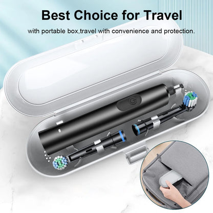 Rechargeable Rotating Electric Toothbrush – 8 Heads + Travel Case