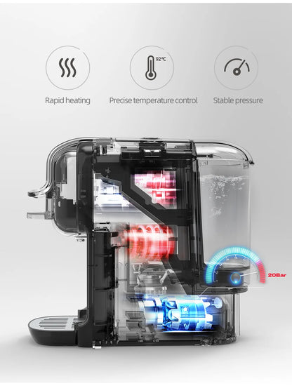 HiBREW 5-in-1 Capsule Coffee Machine – 20 Bar Pressure, Hot & Cold Brew