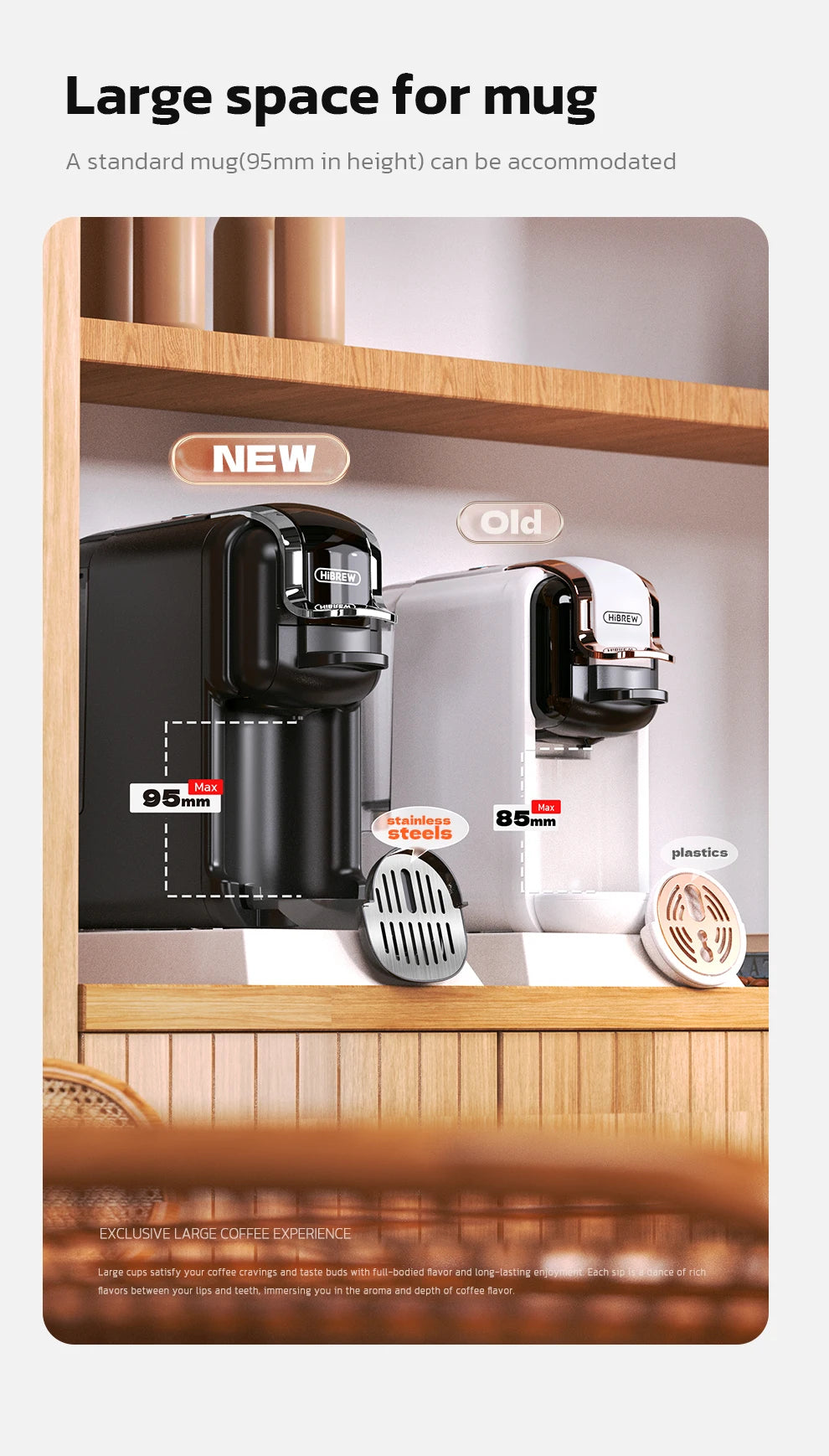 HiBREW 5-in-1 Capsule Coffee Machine – 20 Bar Pressure, Hot & Cold Brew
