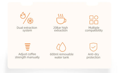 HiBREW 5-in-1 Capsule Coffee Machine – 20 Bar Pressure, Hot & Cold Brew